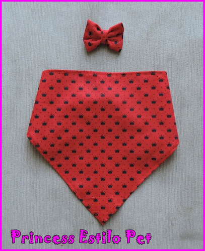 Imagem 3 de 3 de Conjunto:bandana + Laço Pet Combinando