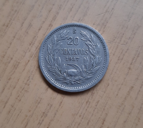 Moneda De 20 Centavos Año 1937