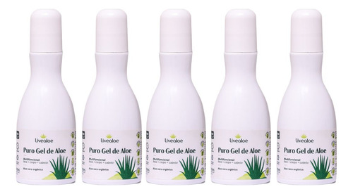  Kit 5 Gel De Aloe Vera Livealoe Babosa 100% Natural 210ml