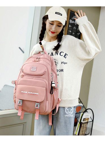 Mochila Impermeable De Gran Capacidad For Estudiantes De Mo