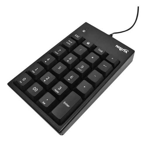 Teclado Numerico Cableado Usb 20 Teclas Slim Negro Pc !