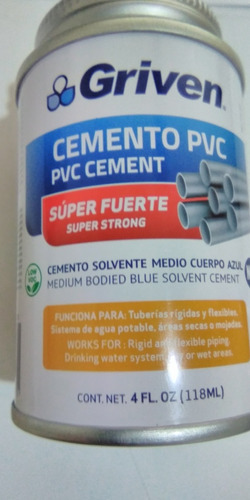 Pega Pvc Soldable Para Tubería Agua Fria, Caliente,griven