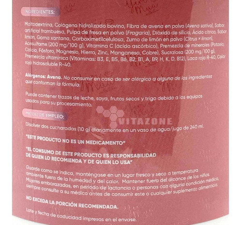 Imagen 6 de 7 de Colágeno Hidrolizado Yeri Mua 350 Gr Limonada Sin Azúcar