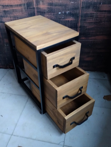 Imagen 3 de 6 de Cajonera Industrial Escritorio Pc Ruedas Movil Hierro 30x45