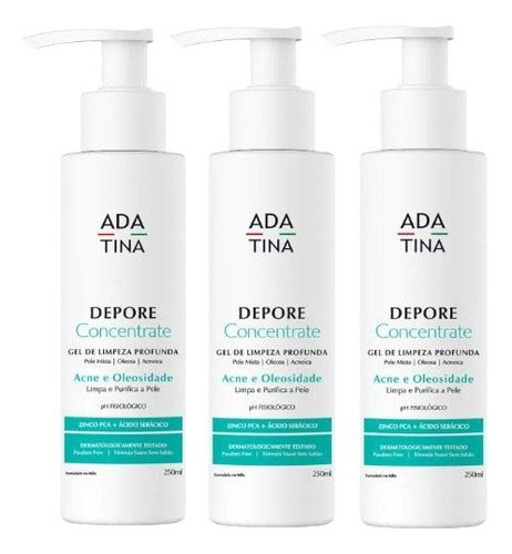 3un De 250ml Ada Tina Depore Concentrate Gel De Limpeza