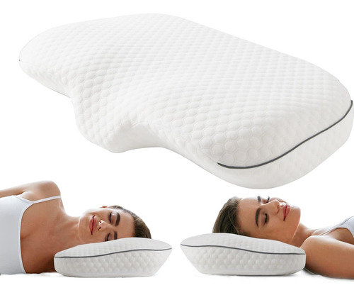 Almohada Ortopédica Memory Foam Cervical Gel Viscoelástica Color Blanco