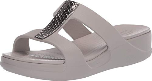 Crocs Mujeres Monterey Metallic Wedge Sand B07s9773vj_210324