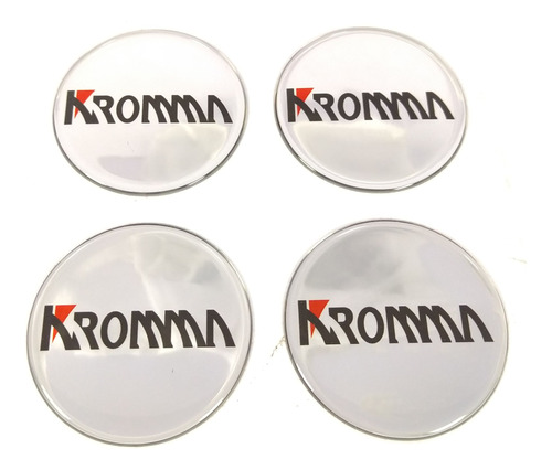 Kit Adesivo 4 Und Centro Roda Resinado Cromado Kromma Res75