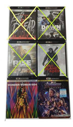 Lote De 15 Peliculas Blu Ray En 4k Se Pueden Vender Separado (Usado)