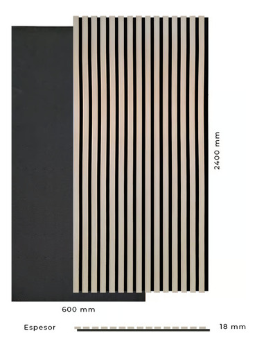 Wall Panel® Revestimiento Acustico Interior 60cm X 2.40m Fresno Marrón Claro