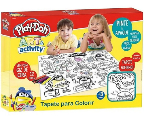 Play Doh Tapete Para Colorir C/ Giz De Cera - Fun F0054-4