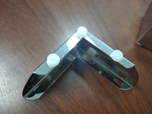 Imagen 10 de 10 de Patas Para Muebles Cromadas De Metal 10cm Con Soporte