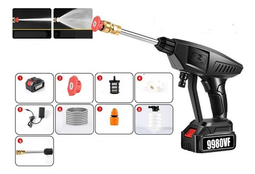 Pistola De Lavado De Coche Inalámbrico Alta Presión 10 Pilas