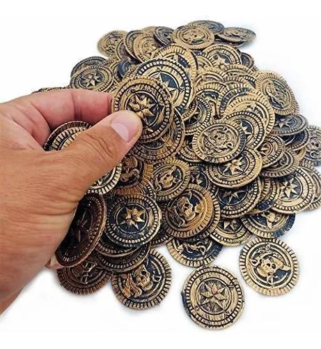 Monedas De Oro Pirata Rústicas De Bronce Fresco (144 Piezas)