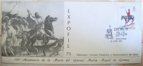Argentina, Sobre Gj 1358 Infernal Guemes Expofil 1971 L19115