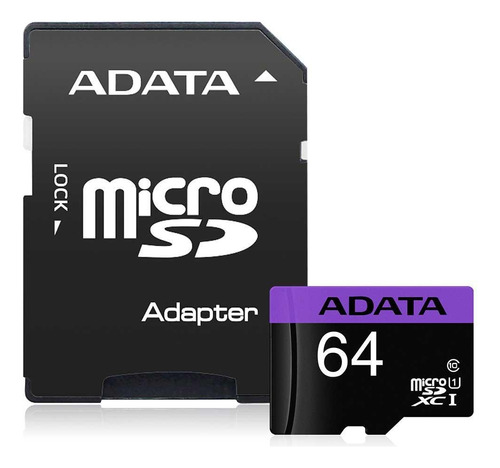 Cartão De Memória Adata Microsdxc 64 Gb Classe 10 Com