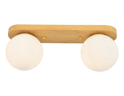 Luminaria Adosar 45cm Simil Madera X2 + Lampara E27 I Nido