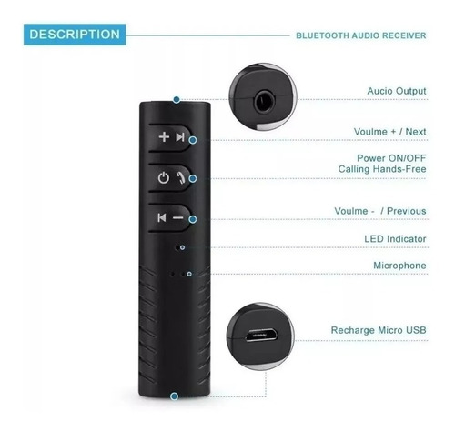 Imagen 4 de 6 de Receptor Bluetooth Audio Kanji Kj-ac03 Manos Libres