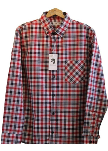 Camisa Roja Con Cuadros Negros Johans