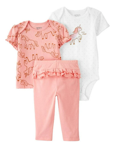 Conjunto Carters Bebe Niña Set 3 Pzas Original