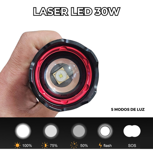 Lampara Recargable Ultra Potente 30,000 Lumenes Laser Led