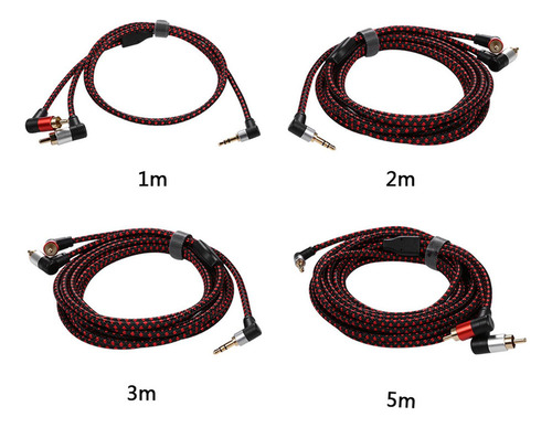 . 3,5mm Macho Jack A 2 Rca Macho Jack Y Divisor 5 Metros