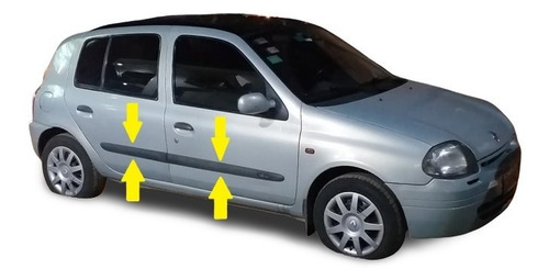 Baguetas De Puertas Renault Clio Ii 5p (4 Piezas) P/encastre