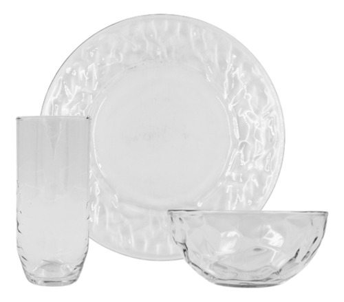 Vajilla De 9 Piezas Alaska De Vidrio Elegante Para El Hogar Transparente Alaska