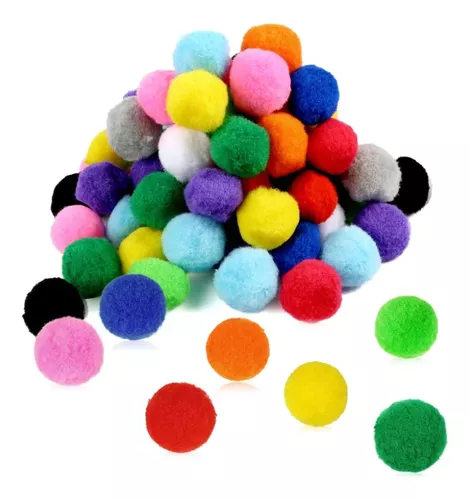100 Pompones Felpa de Colores