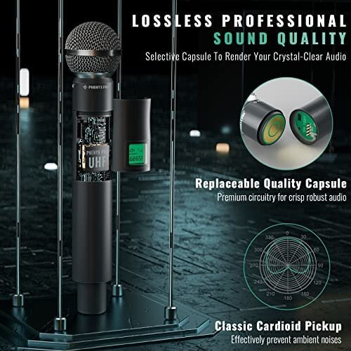 Sistema De Micrófono Inalámbrico, Inalámbrico Uhf Phenyx Pro