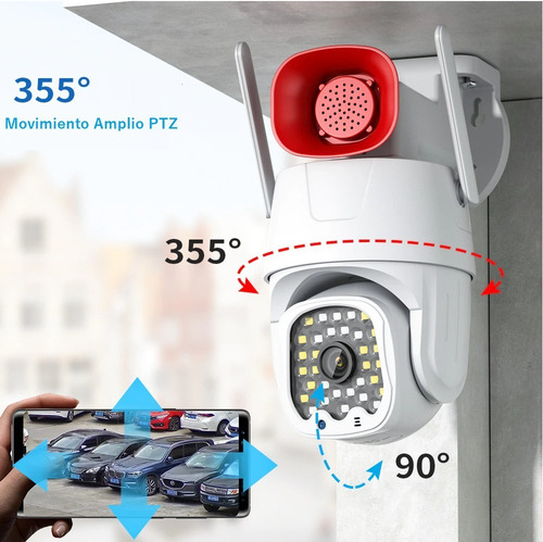 Imagen 4 de 10 de Camara Exterior Wifi Seguridad Ptz Audio Fhd + Sirena Alerta