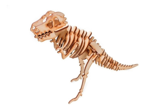 Imagen 1 de 5 de Esqueleto Dinosaurio T-rex 50 Cm De Madera Armar 3d La Plata