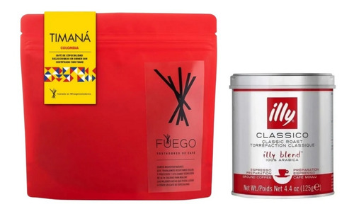 Cafe Illy 125g + Cafe Fuego Tostadores 250g - Combo Premium