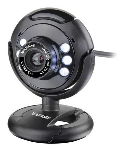 Webcam Visão Noturna 16 Megapixel Usb Led Multilaser - Wc045