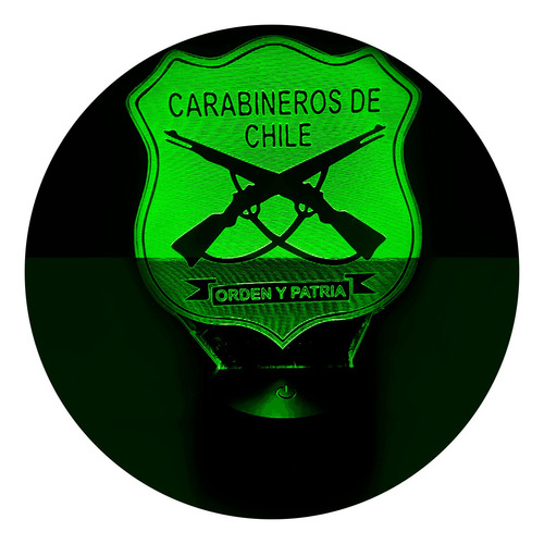 Carabineros De Chile Emblema Lámpara Base Negra App Synkitt