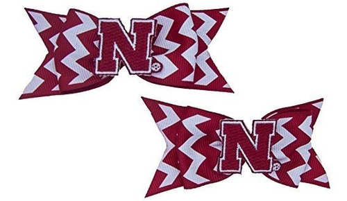 Horquillas - Ncaa Nebraska Cornhuskers Chevron Bow Pair