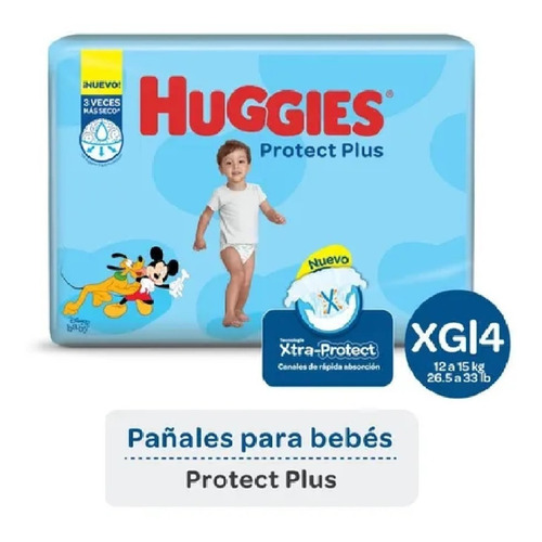 Pañales Huggies Protect Plus  Xg