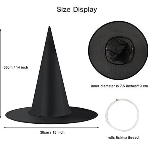 Conjunto De 15 Sombreros De Bruja De Halloween, Hat De Brux