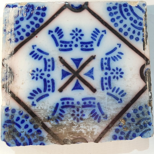 Imagen 1 de 6 de Antiguo Azulejo Pas De Calais N° 90 7658