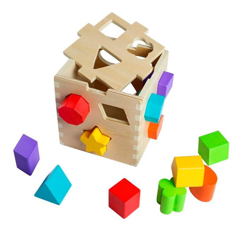 Imagen 3 de 8 de Acool Caja Inteligente Madera Figuras Encastre Ac7662 Full