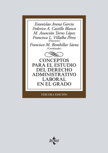 Conceptos Para El Estudio Del Derecho Administrativo Laboral En El Grado, De Arana Garcia, Estanislao. Editorial Tecnos, Tapa Blanda En Español