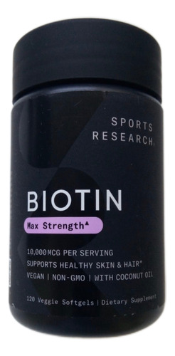 Biotin Max Potencia 10000mg 120 Caps Blandas Sports Research