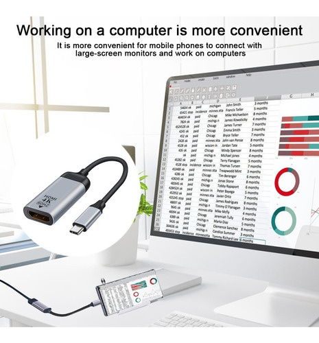 Portátil Tipo-c Usb C A /dp/mini Dp/vga Adaptador 4k 60hz