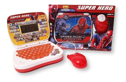 Juguete Mini Computadora Español E Ingles - Rojo H. Araña