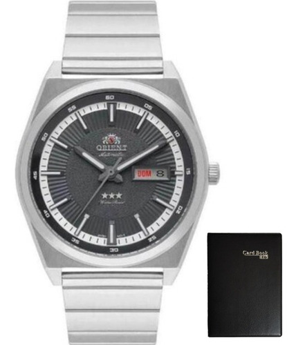 Relógio Orient F49ss007 G1sx Masculino Prateado Cinza Cor do fundo Cinza-escuro