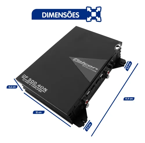 Módulo Amplificador Falcon Df 500.4ehx 500w Rms 4 Canais