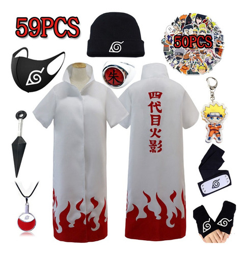 Disfraz De Naruto Blanco Capa Hokage Nro Cosplay Uniforme A