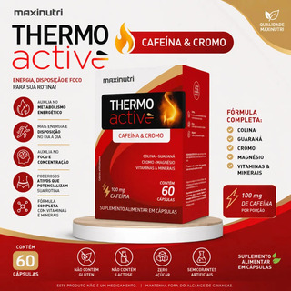 Thermo Active Cafeína E Cromo 60 Cápsulas Cafeína E Cromo