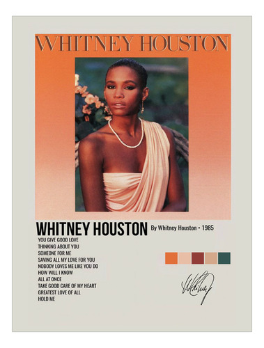 Poster Papel Fotografico Whitney Houston Album 45x30