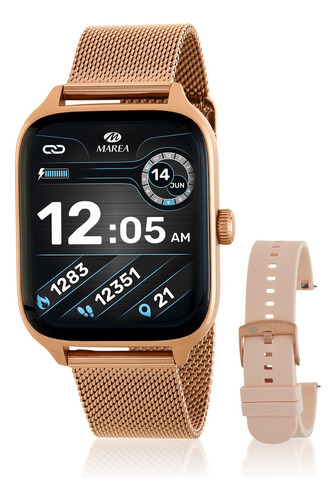 Reloj Marea Smart Watch Con Malla De B58011 Caja Dorado Malla Dorado